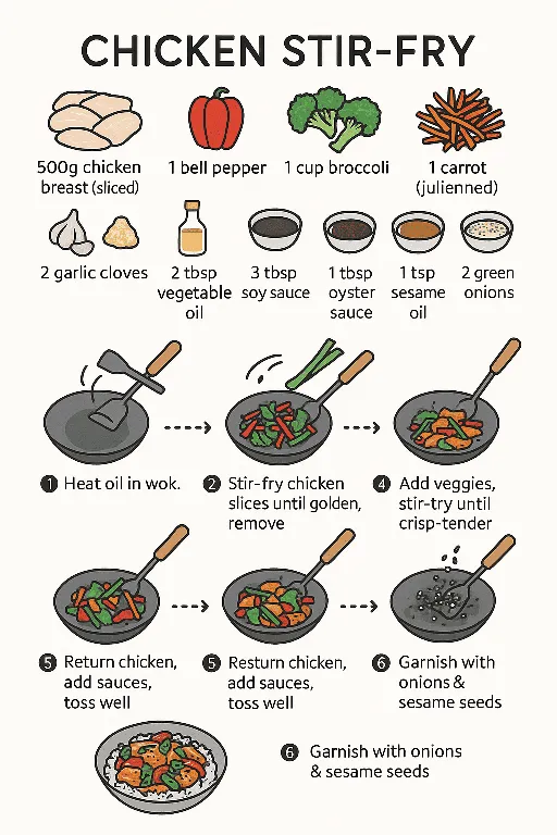 Quick Chicken Stir Fry Recipe - delicious homemade recipe