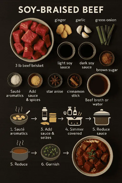 Chinese Braised Beef in Soy Sauce with Spices - finished dish