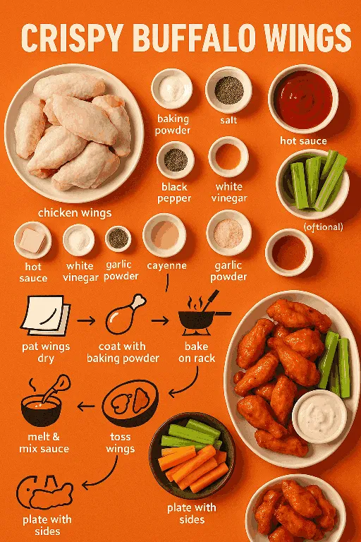 Classic Buffalo Chicken Wings with Hot Sauce Glaze - delicious homemade recipe