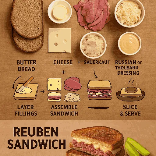Classic Reuben Sandwich with Corned Beef and Sauerkraut - finished dish