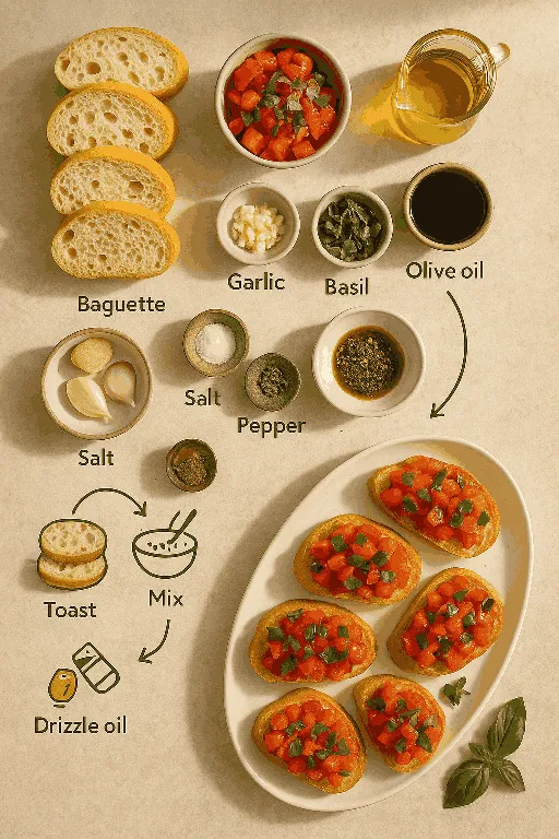 A Classic Tomato Basil Bruschetta Recipe for Appetizers - delicious homemade recipe