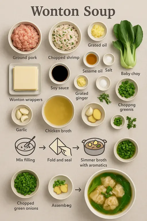 A Classic Wonton Soup Recipe with Pork and Shrimp - delicious homemade recipe