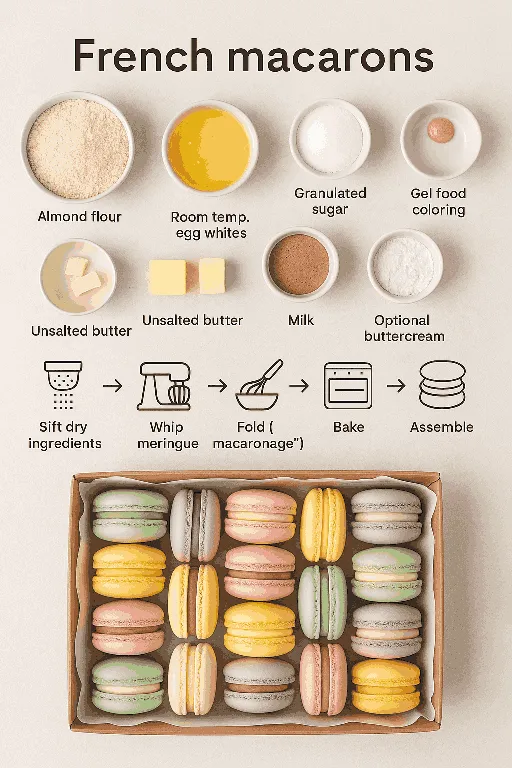 Delicate French Macarons with Almond and Buttercream - delicious homemade recipe