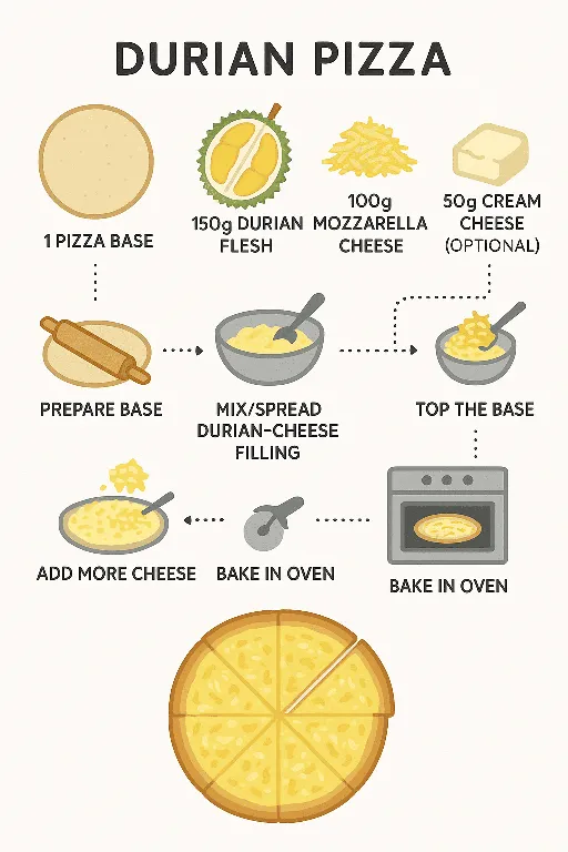 Durian Cheese Pizza Recipe - delicious homemade recipe