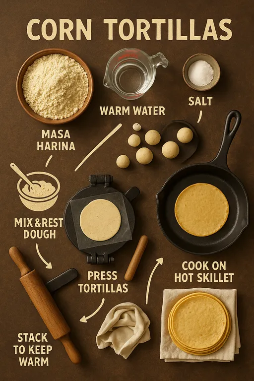 Homemade Mexican Corn Tortillas Recipe with Masa Harina - delicious homemade recipe