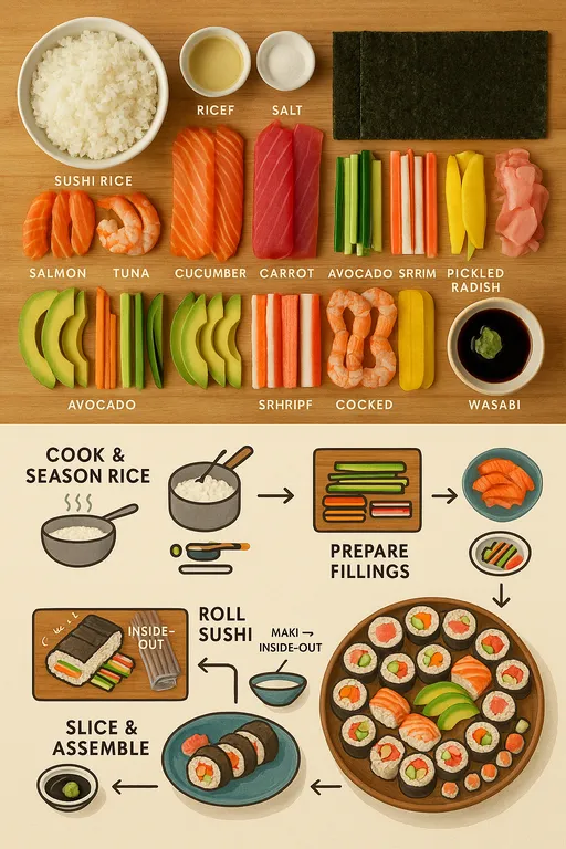 Homemade Sushi Platter Recipe with Assorted Rolls - delicious homemade recipe
