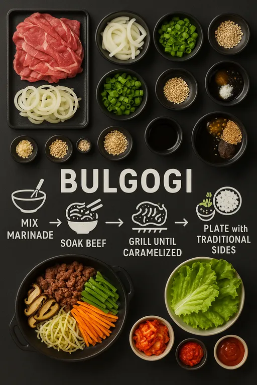 Korean BBQ Bulgogi Recipe with Marinated Beef - delicious homemade recipe