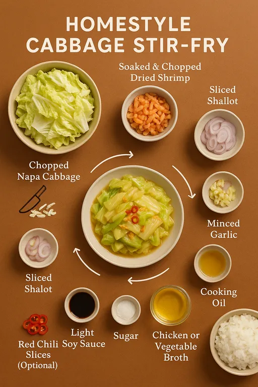 Nyonya-Style Braised Napa Cabbage with Dried Shrimp - delicious homemade recipe