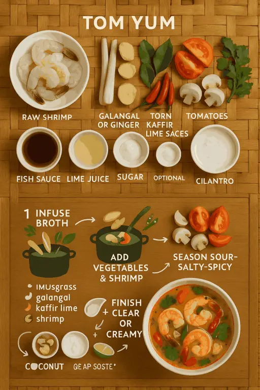 Authentic Thai Tom Yum Soup with Shrimp and Herbs - delicious homemade recipe
