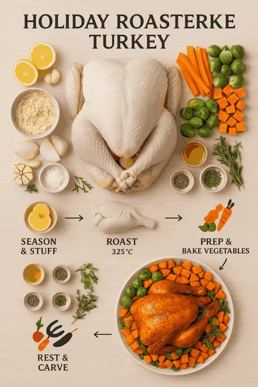 Thanksgiving Roast Turkey and Vegetable Platter - delicious homemade recipe